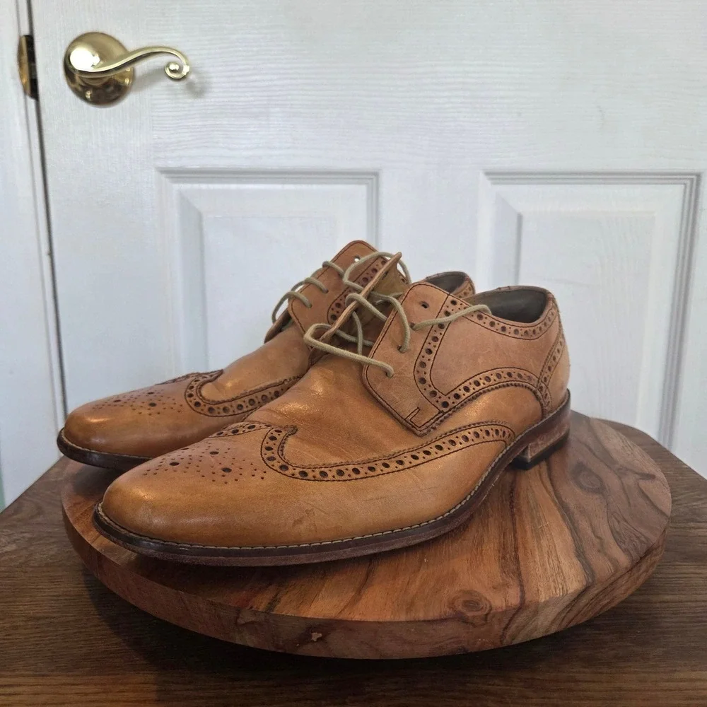 Cole Haan Williams Wingtip Oxford British Tan Leather Dress Shoes C09303 Mens 11